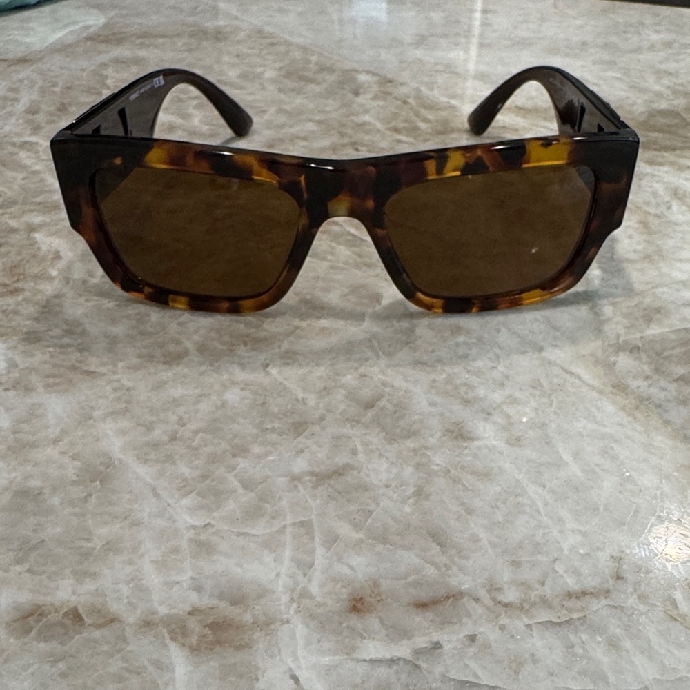 AUTHENTIC Versace Brown Sunglasses with Gold Medusa Detail